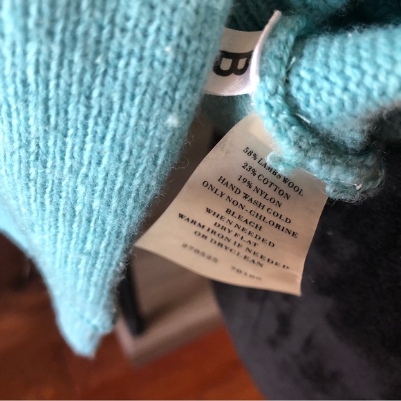 Ann Taylor Lambswool Turquoise 3/4 Sleeve Crewneck Sweater Small - Picture 6 of 7